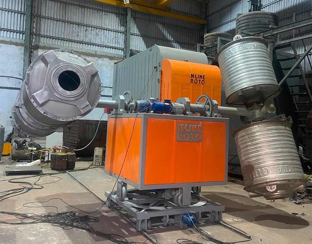 Two Arm Bi-Axial Rotational Rotomoulding Machine